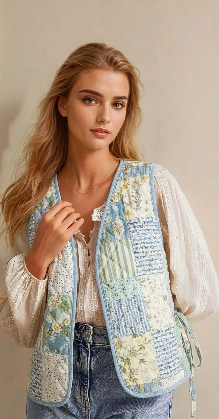 Side-Tie Vest PDF sewing pattern: side-tie quilted gilet, back view