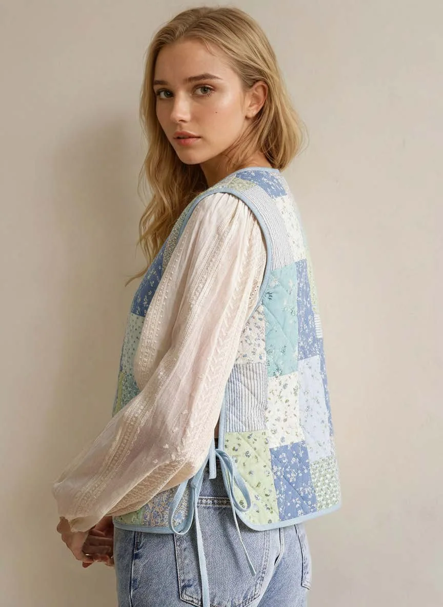 Side-Tie Vest PDF sewing pattern: side-tie quilted gilet, view 3 of 3