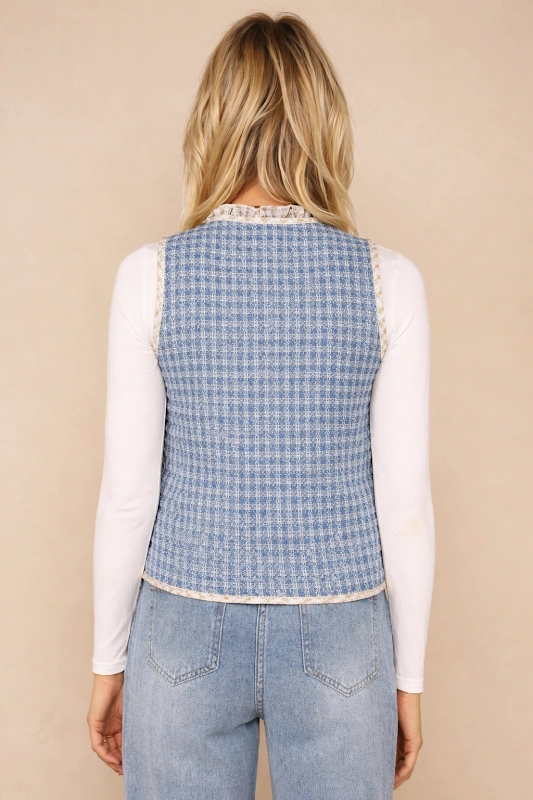 Skye Vest PDF sewing pattern: bound edge quilted gilet, back view