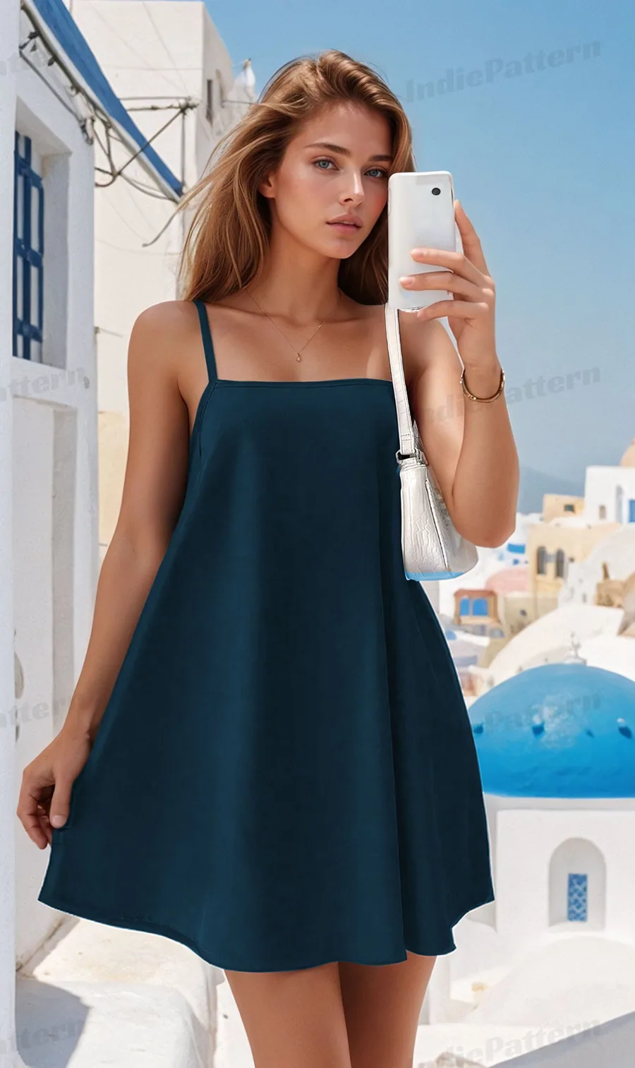 Summer Dress PDF sewing pattern: square-neck a-line mini, view 3 of 3
