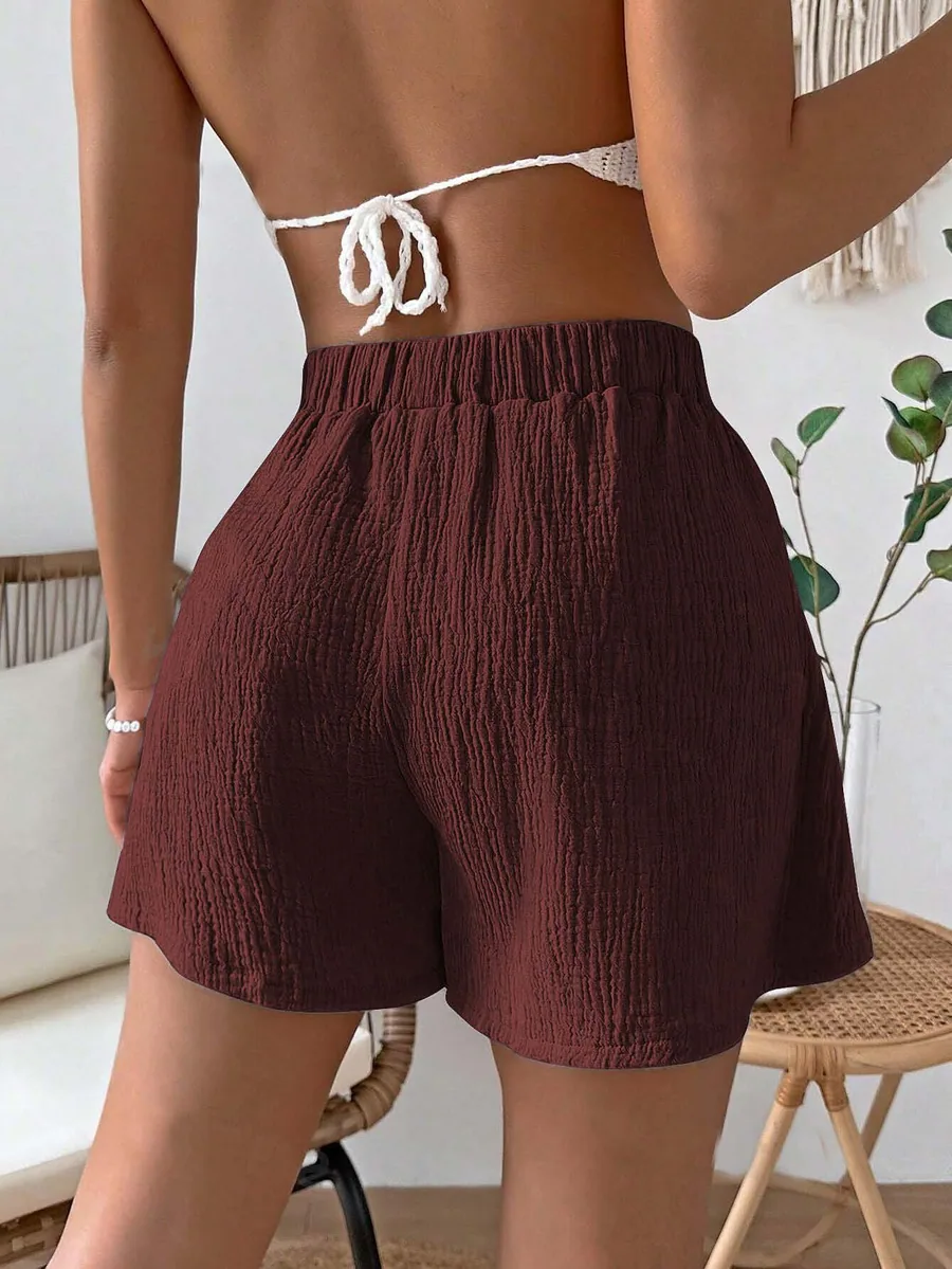 Summer Shorts PDF sewing pattern: drawstring summer shorts, back view