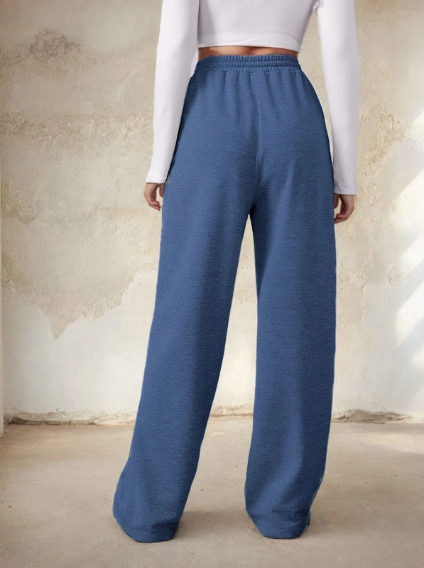 Sweatpants PDF sewing pattern: drawstring wide-leg sweatpants, back view