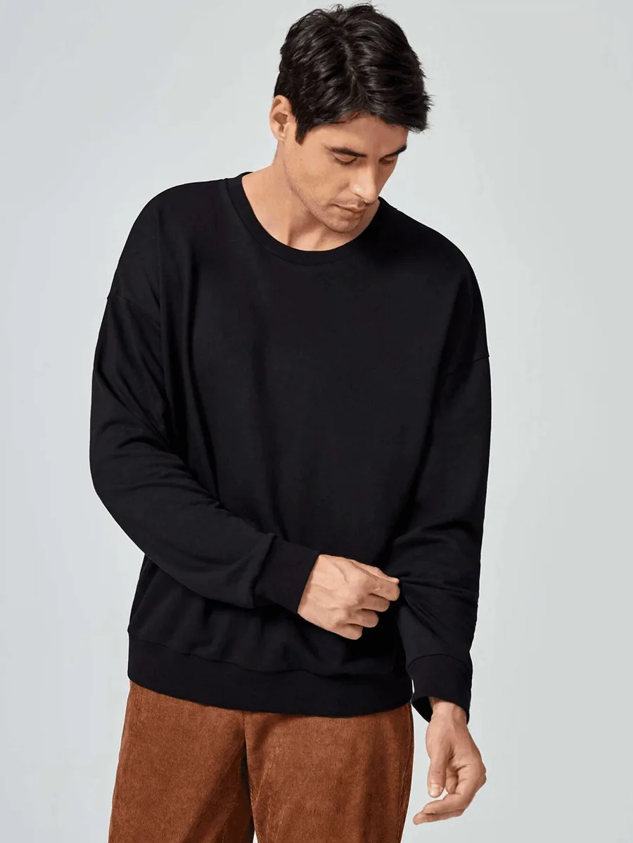 Sweatshirt PDF sewing pattern: crew neck sweatshirt, back view