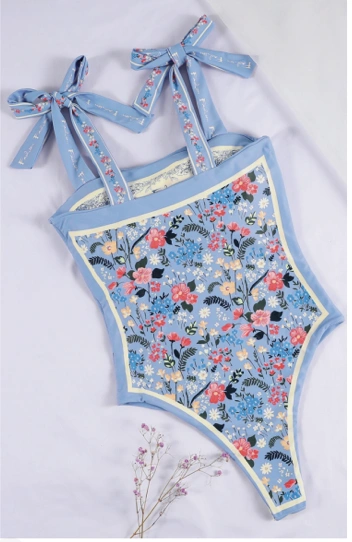 Swimsuit PDF sewing pattern: tie-strap swimsuit, back view