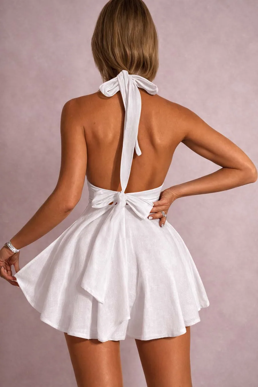 Sybil Dress PDF sewing pattern: halter neck skater mini, view 3 of 3