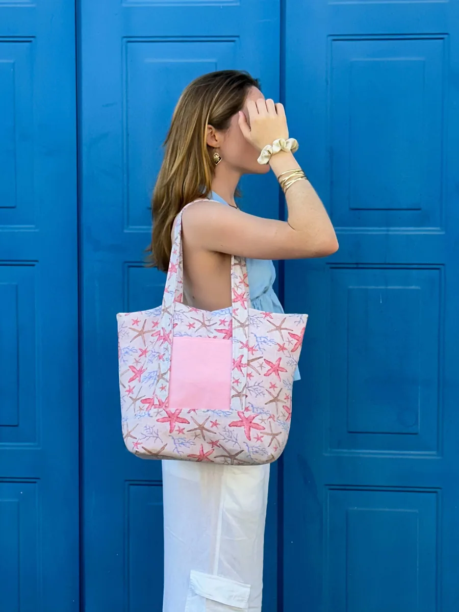 The Summer Tote PDF sewing pattern: lined canvas tote bag, view 3 of 3