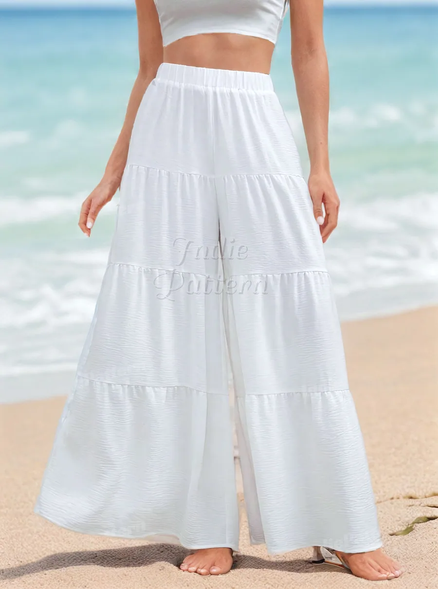 Tiered Pants PDF sewing pattern: tiered wide-leg trousers, view 3 of 3