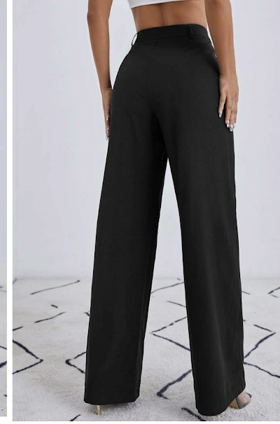 Trendy Pants PDF sewing pattern: pleated wide-leg trousers, back view