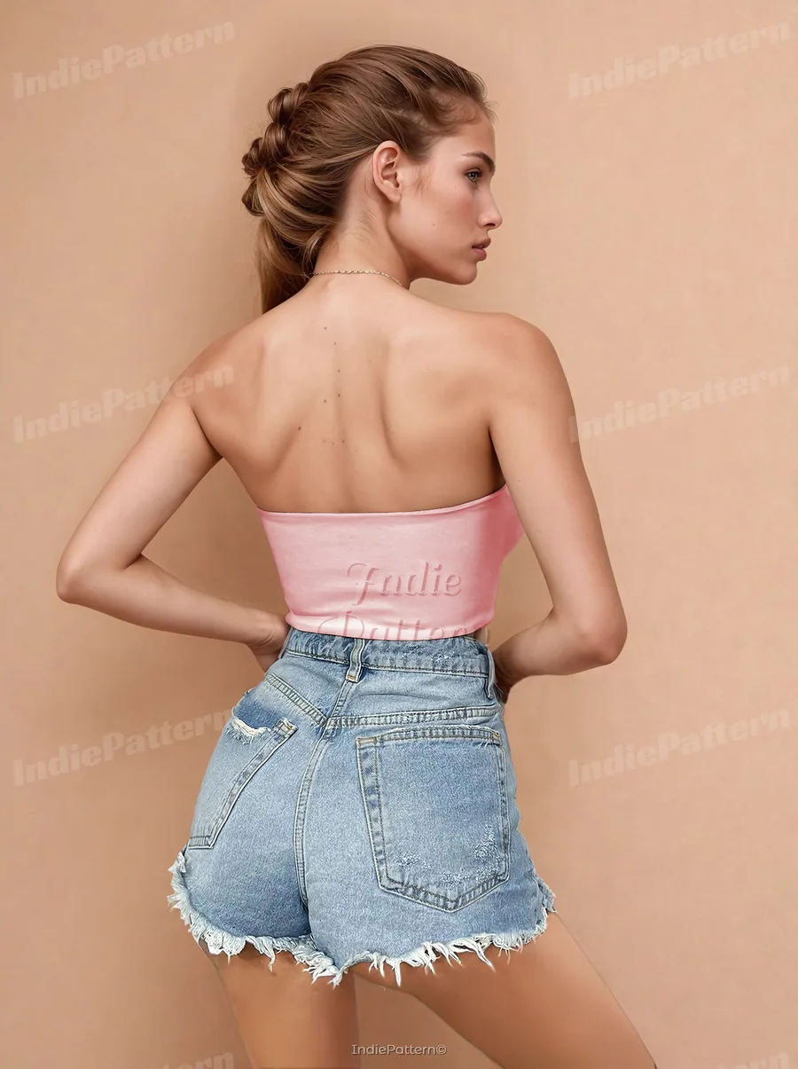 Tube Corset PDF sewing pattern: strapless tube corset, back view
