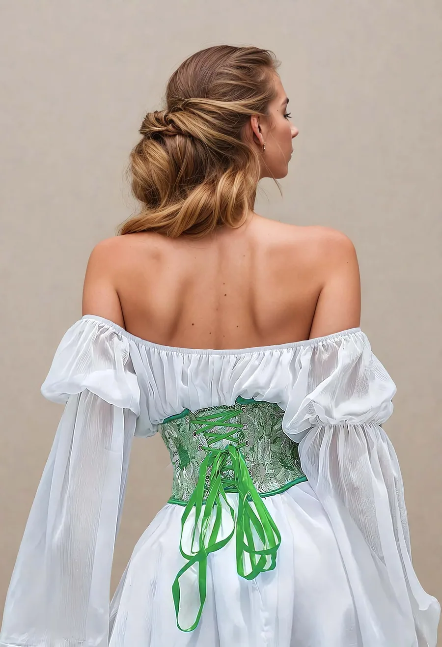 Underbust Corset PDF sewing pattern: brocade underbust corset, back view