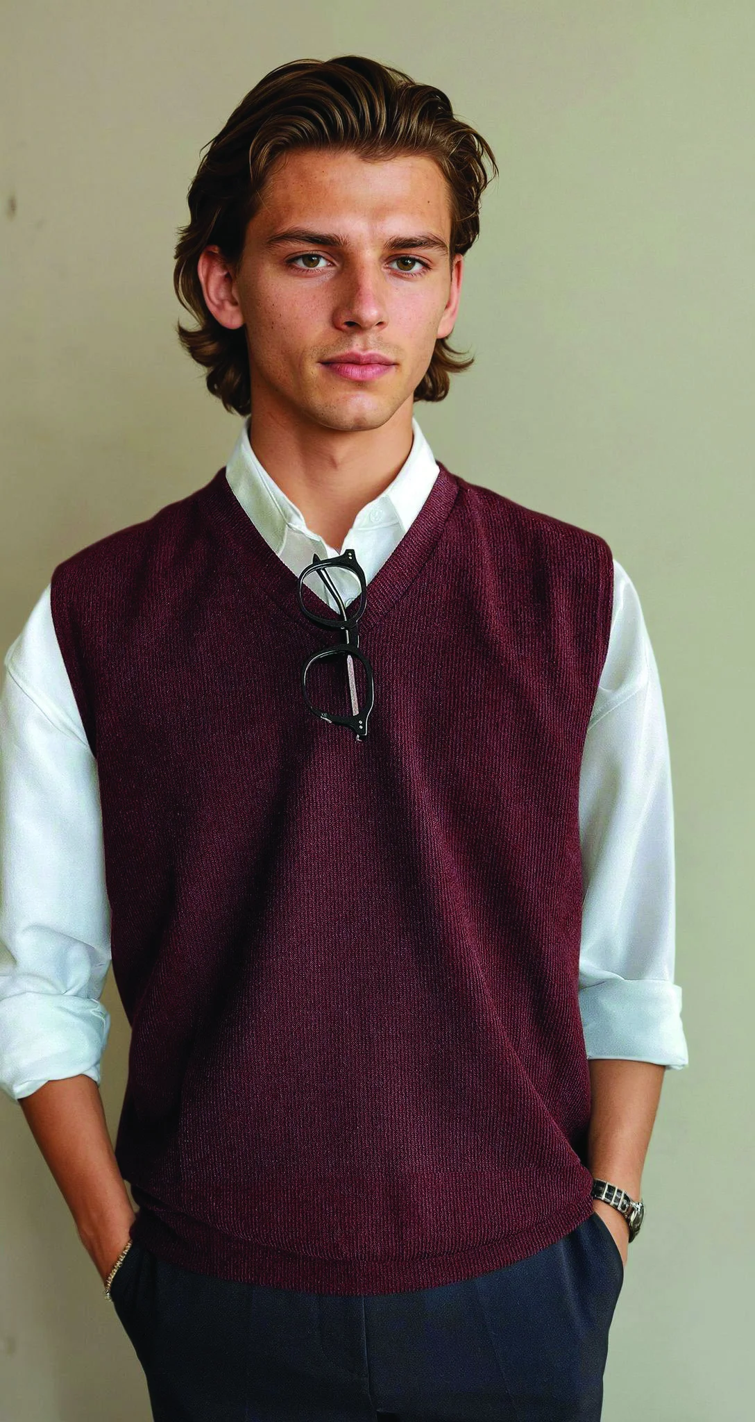Vest PDF sewing pattern: v-neck sweater vest, back view