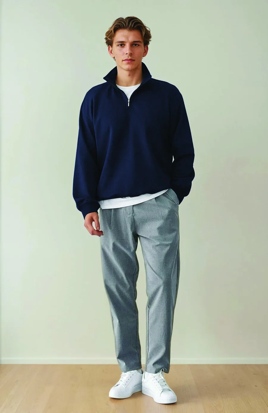 Zip Sweater PDF sewing pattern: half-zip sweatshirt, view 3 of 3