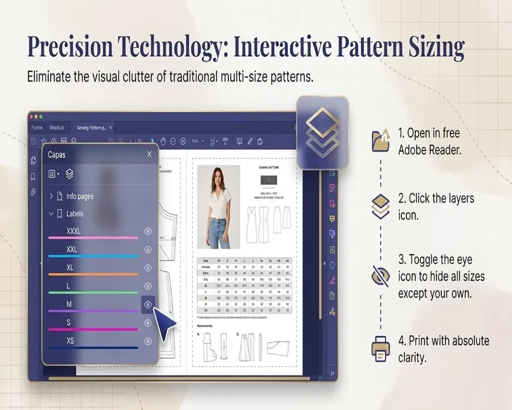 Interactive Size Layers PDF preview